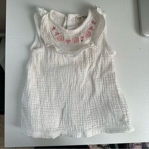 Rabbit + Bear Organic Cotton Floral Embroidered Dress